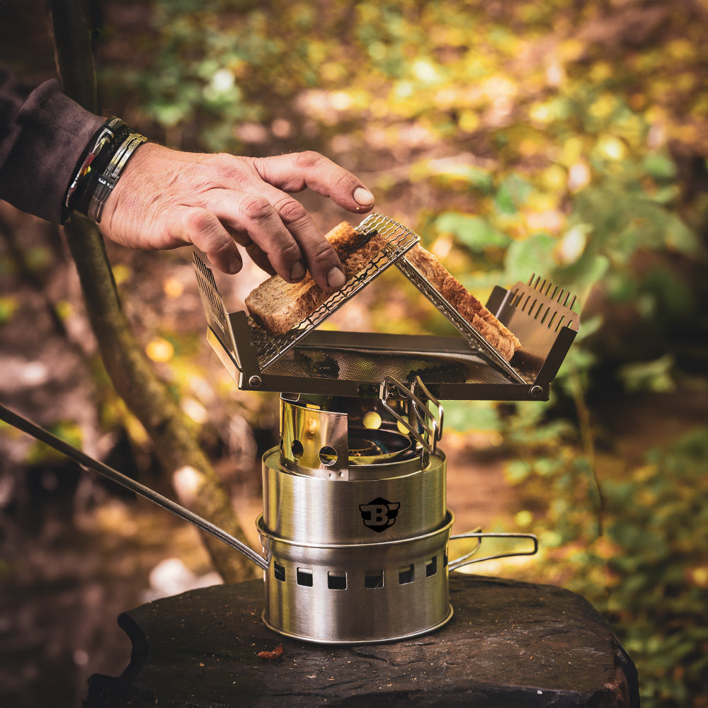 Bestargot Camping Toaster & Grill aus Edelstahl Ständer Tragbarer Faltbar Toastständer für Familien Outdoor Gasherd Kocher Picknick – BestargotCamp DE
